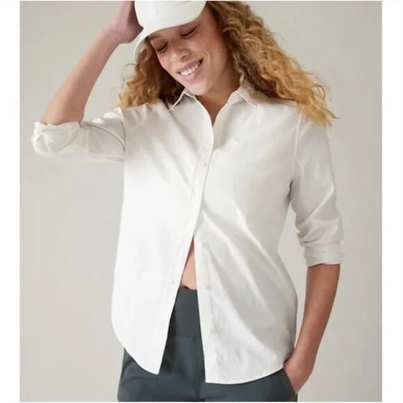 Athleta Tops - ATHLETA Midtown Shirt Bright White {F1}